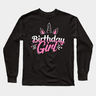 'Unicorn Birthday Girl' Cute Birthday Unicorn Gift Long Sleeve T-Shirt